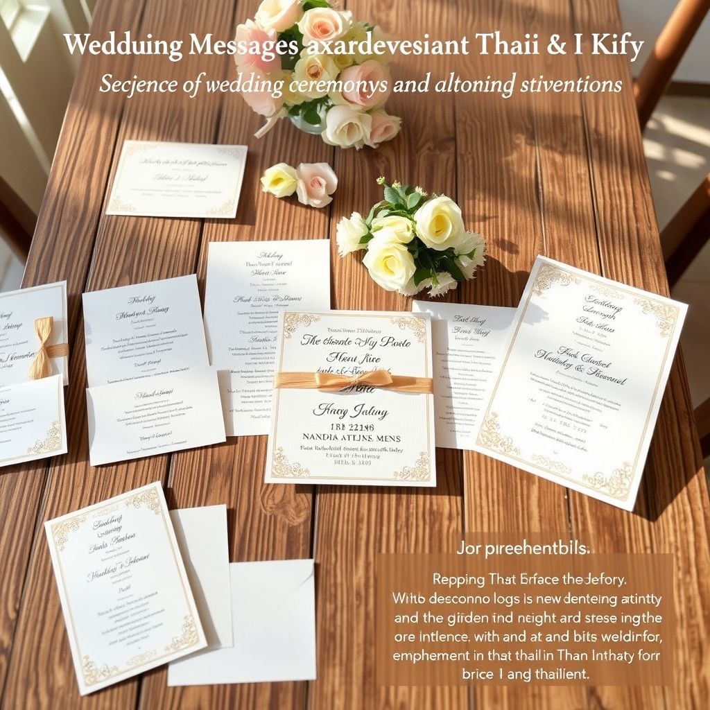 รวม 12 ตัวอย่างการเขียน ข้อความการ์ดแต่งงาน และลำดับพิธีงานแต่งงาน มีทั้งแบบภาษาไทยและภาษาอังกฤษ รายละเอียดครบครัน